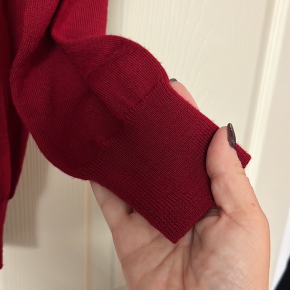 Burberry deep red Wool turtleneck with banded hem and sleeve - Picture 3 of 5